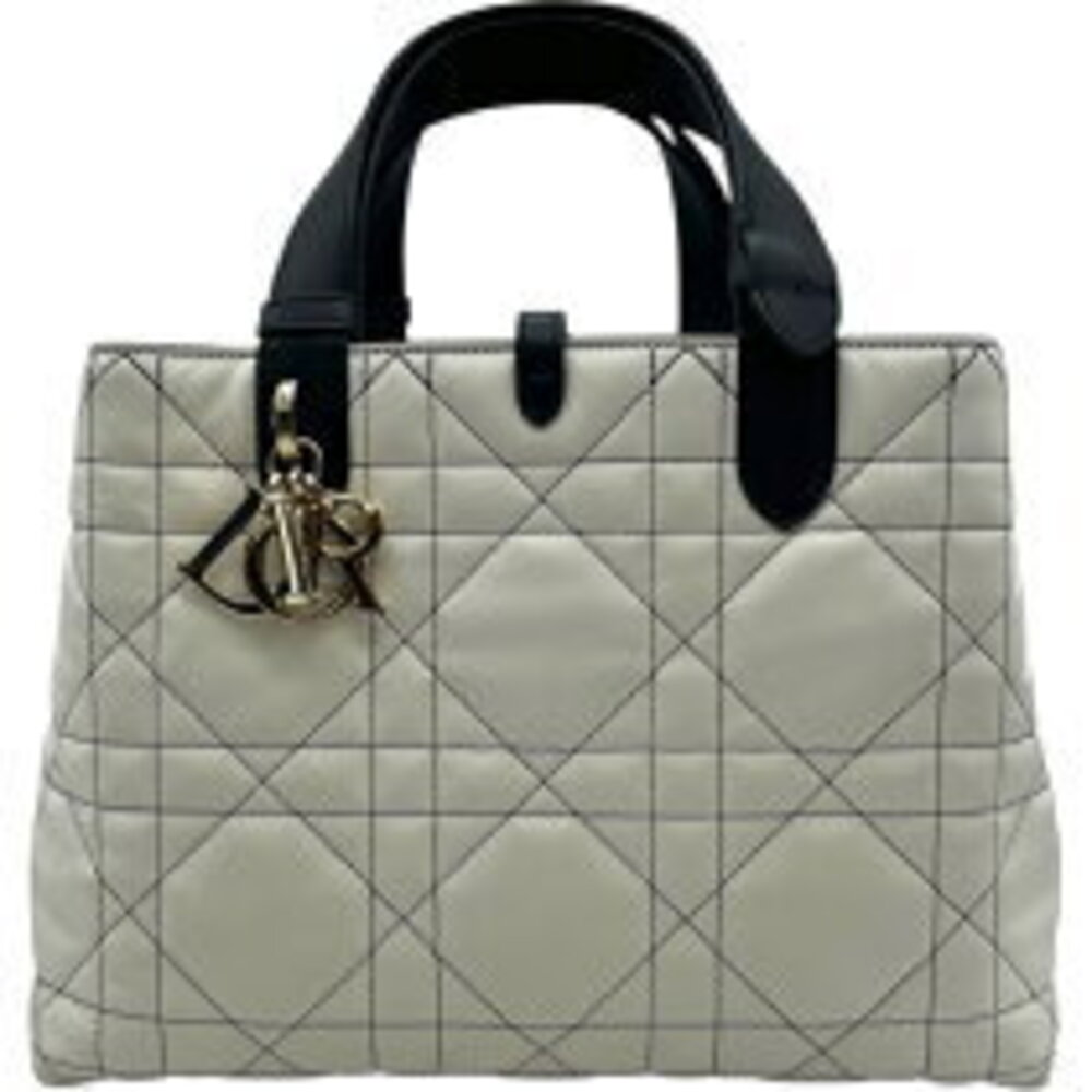 Dior Black Toujours Christian White Handbag Calfskin - Picture 1 of 10